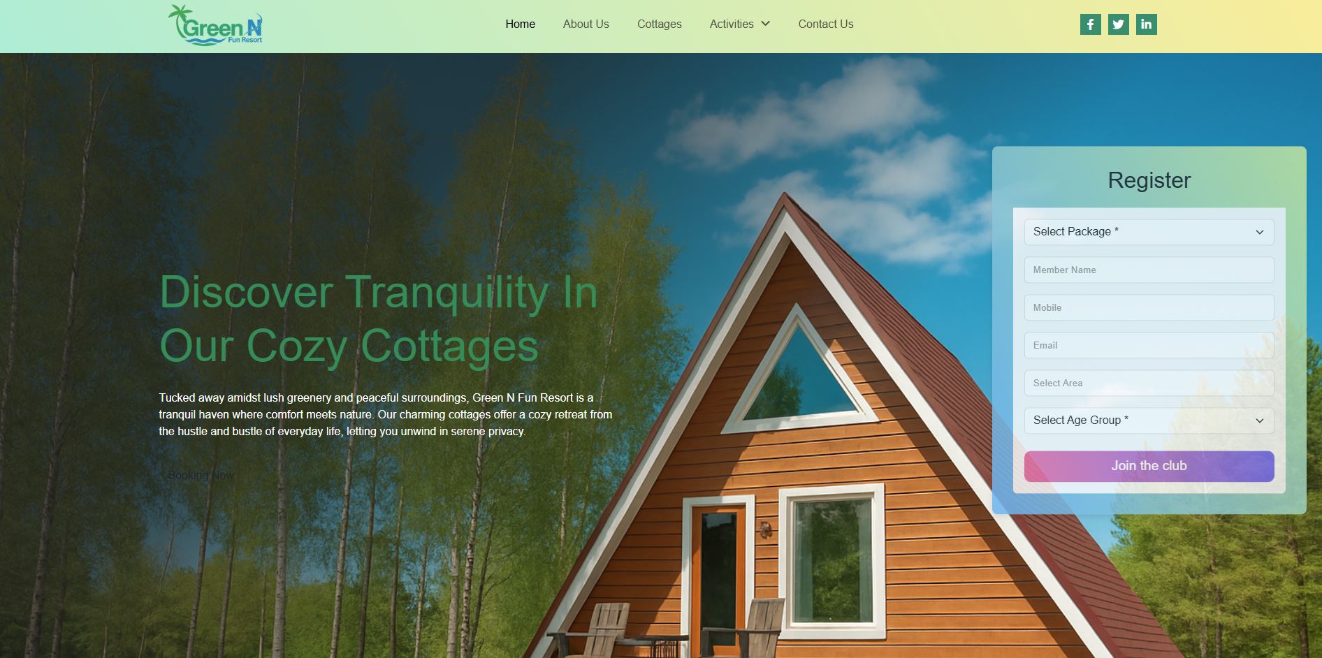 Resort Landing page