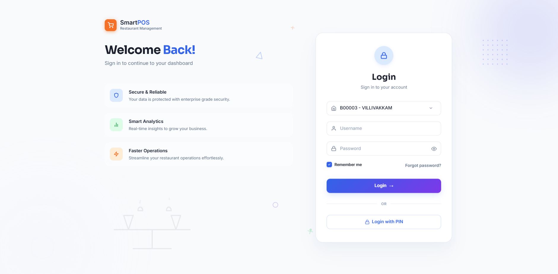 SmartPOS Landing page